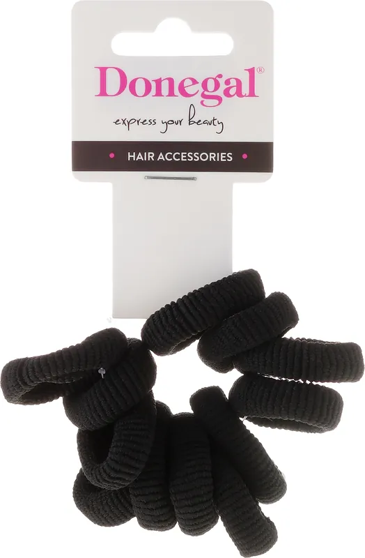 Small Elastic Hair Bands, 12 pcs, black - Accessories