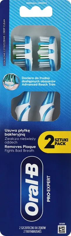 Set of toothbrushes, medium hardness, blue - Bath and Body