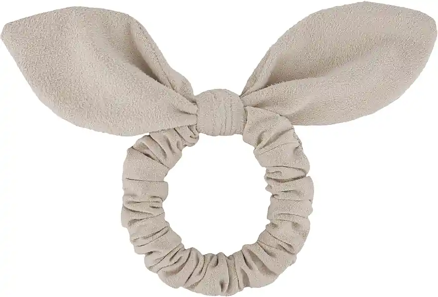 Suede Hair Tie with Ears "Bunny", beige - Accessories