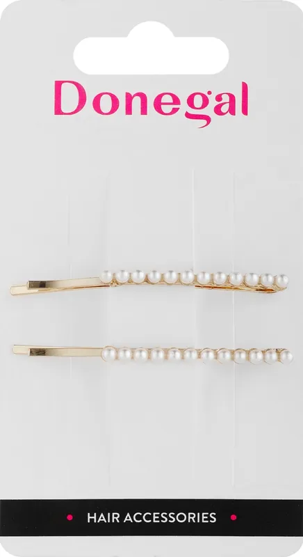 Hairpin FA-5693+1, gold with white pearls