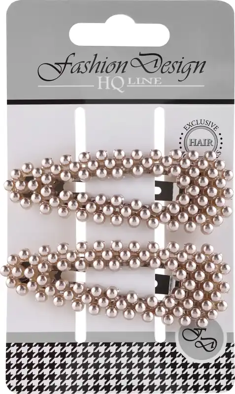 Automatic Hair Clip, pearl rose gold, 2 pcs - Accessories