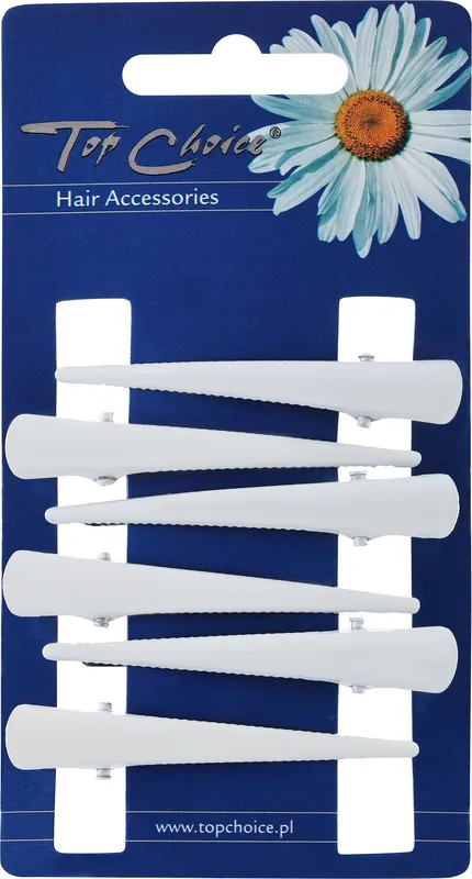 Hair Clip, size M, white, 4 pcs - Accessories