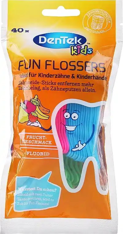 Baby Toothpicks with Dental Floss, green+blue+pink - Bath and Body