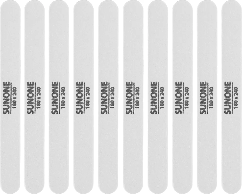 Nail File 180/240, straight, white, 10 pcs - Accessories