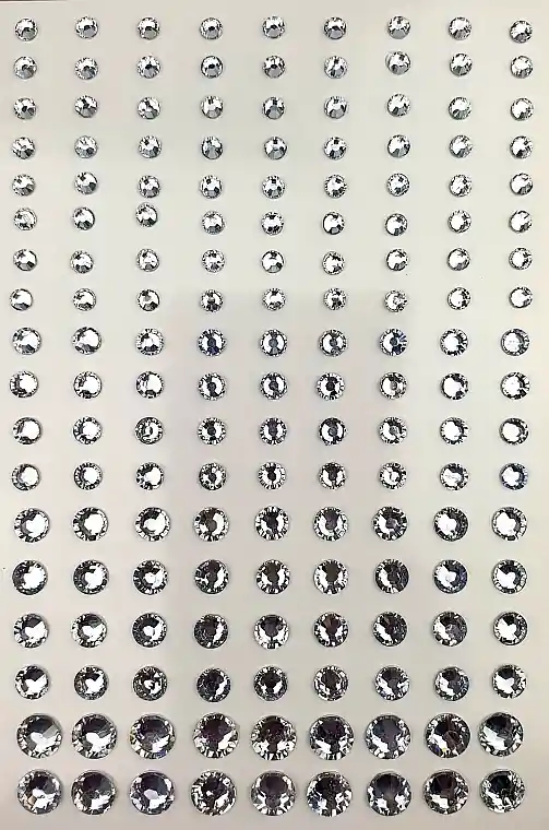 Decorative Zirconia Crystals, silver, 162 pcs. - Nails