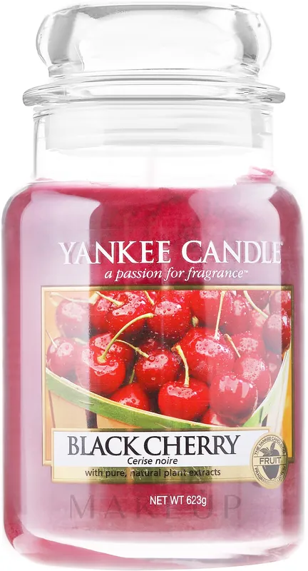 Black Cherry Scented Candle in Jar - Bath and Body