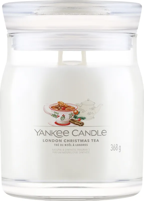 London Christmas Tea Scented Candle in Jar, 2 wicks - Bath and Body