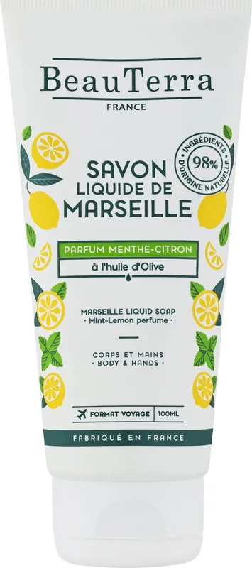 Mint and Lemon Marseille Liquid Soap - Bath and Body
