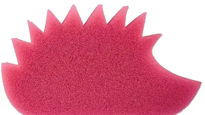 Set of bath sponges for children, 3 pcs, pink hedgehog + blue kitten + green butterfly - Accessories