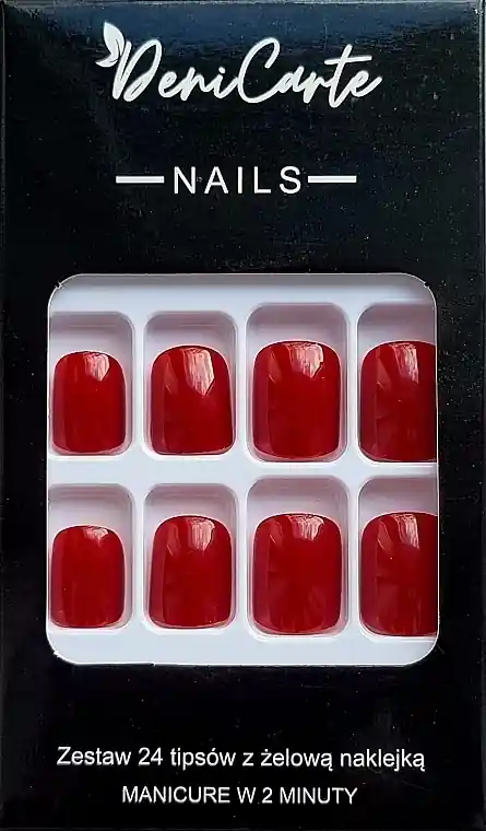 Nail Tips Set with Gel Sticker, 24 pcs. - Nails