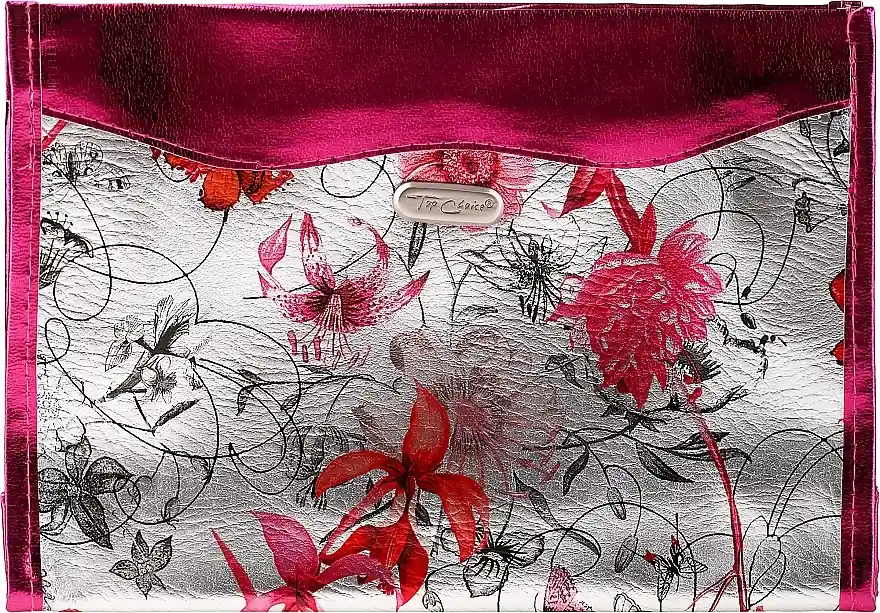 Makeup Bag "Silver Meadow", 94316, red flower - Accessories