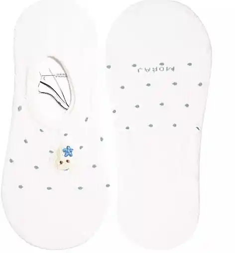 Women's ankle socks, CDB200-016, in blue polka dots