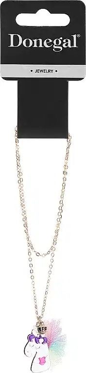 Necklace with Pendant 'Unicorn', 6448, purple - Costume jewelry