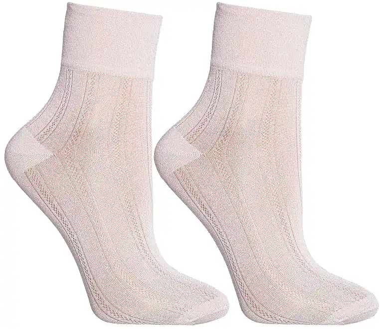 Women's Viscose Short Socks, Light Pink - Clothes