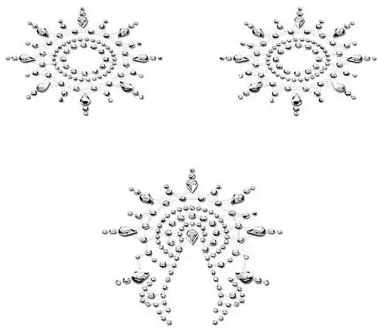 Breast & Pubic Crystals Set, silver - Accessories