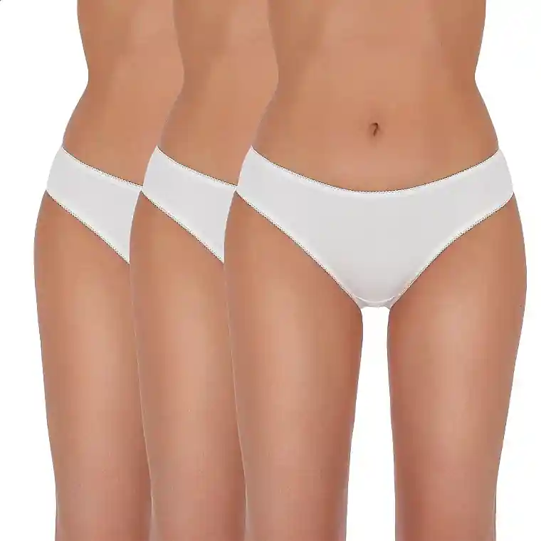 Brazilian Panties, white, 3 pcs. - Clothes