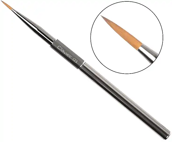 Acrylic Nail Art Brush, #03, 10 mm, Silver - Accessories