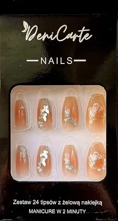 Ballerina Style False Nails, 24 pcs.