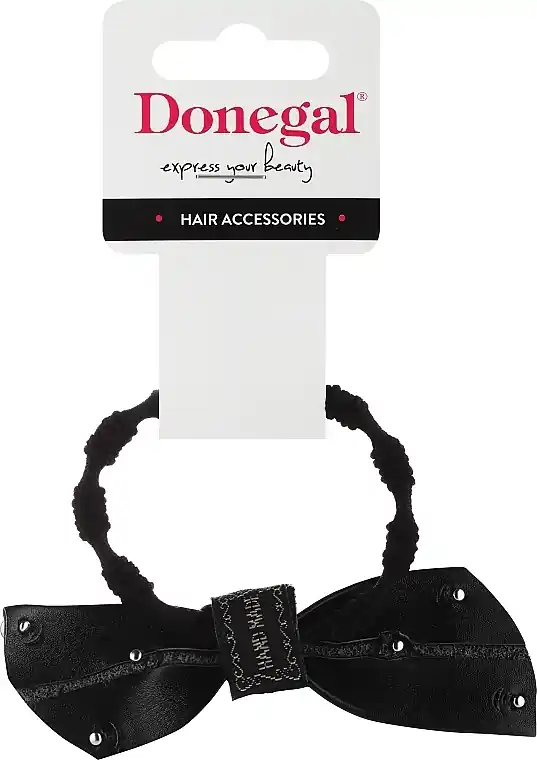 Hair Tie, FA-5620, Black Bow with Beads