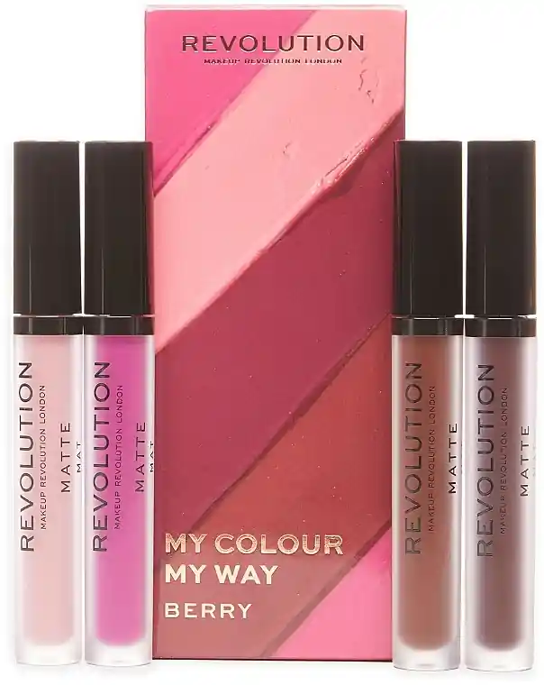 Makeup Revolution My Colour My Way Berry Lipstick Set (lipstick/4x3ml)