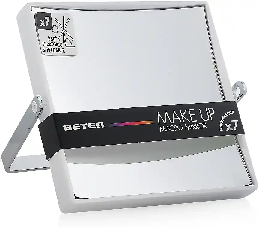 Double-Sided Folding Mirror with x7 Magnification, white