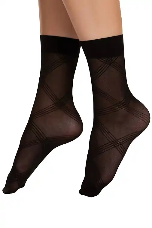Women's Patterned Socks, black - Clothes
