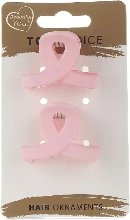 Hair clips, 21428+1, 2 pcs, pink - Accessories