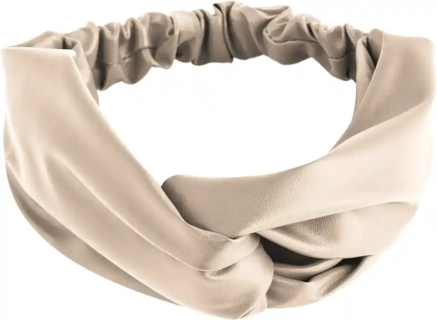 Hair Band, eco leather binding, beige "Faux Leather Twist" - Accessories