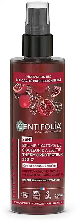 Heat protection spray for colored hair with pomegranate