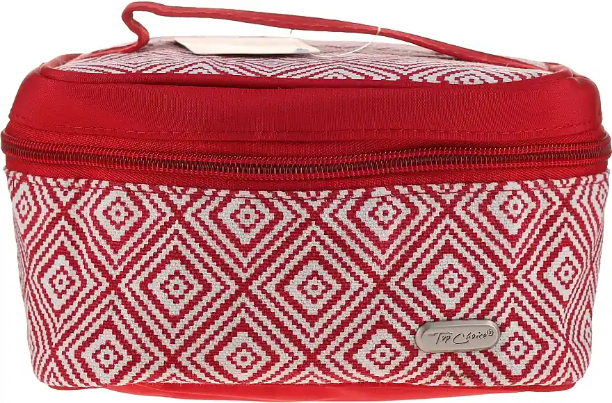 Makeup Bag "Rhombus" geometric print, 93784, red - Accessories