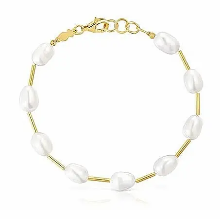 Elegant Gold-Plated Bracelet with Pearls