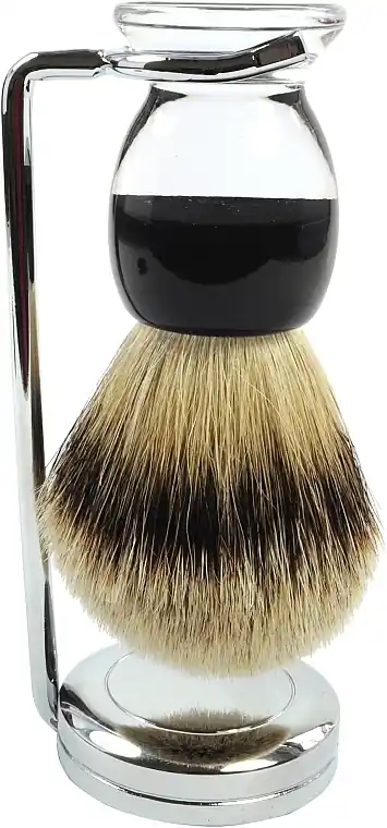 Shaving Brush with a Stand, silver tip badger, acrylic, chrome - Men