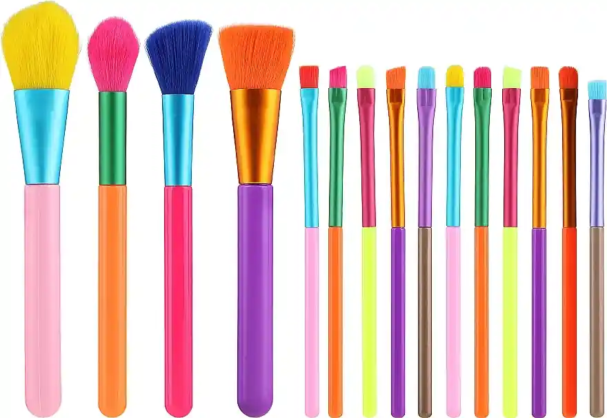 Makeup Brush Set, 15 pcs, multi-coloured