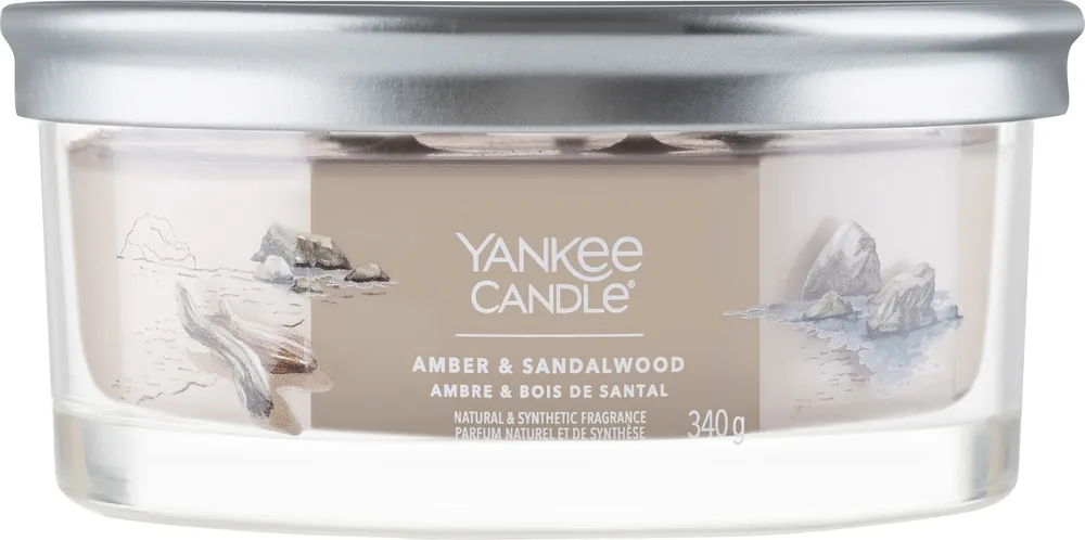 Scented Candle in Glass 'Amber & Sandalwood', 5 wicks - Bath and Body
