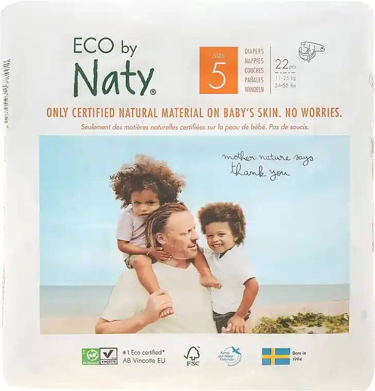 Children's Eco-Friendly Diapers 5, 11-25 kg, 22 pcs.
