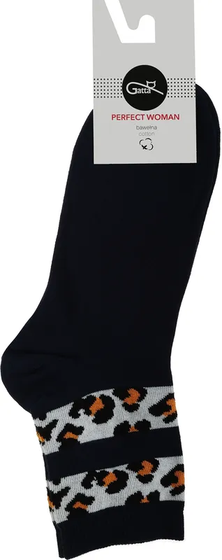 Women's Patterned Socks, Perfect Woman, B85, navy - Clothes