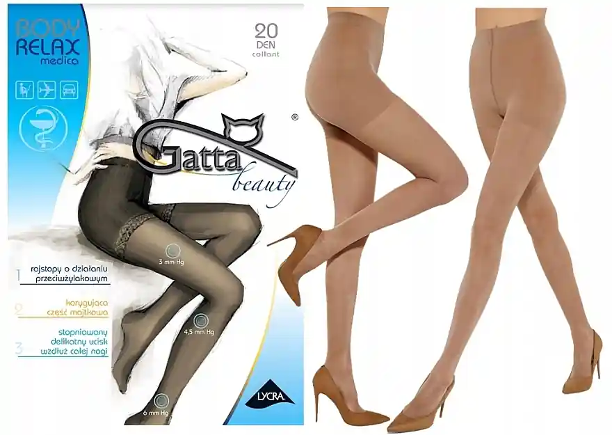 Light Compression Tights "Body Relax Medica" 20 Den, daino - Clothes