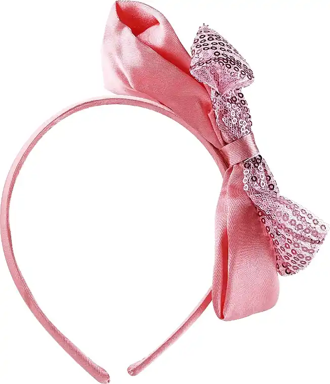 Hair Hoop FA-5601, Pink Large Bow with Sequins