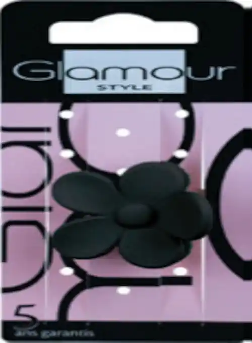 Claw Clip, 417054, black flower, small - Accessories