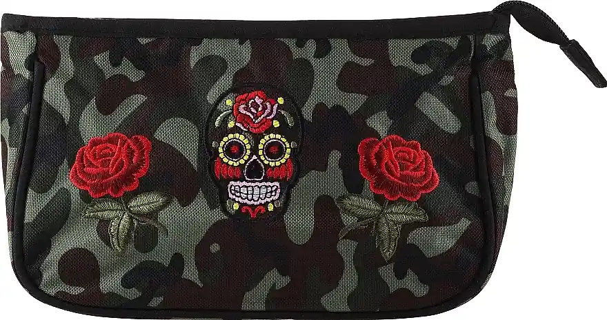 Makeup Bag "Camouflage", 95894, rose & skull - Accessories