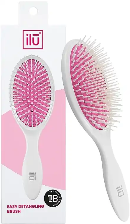 Hair Brush, white and pink - Accessories