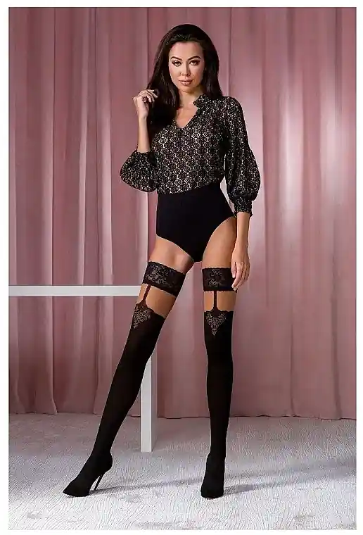 Stockings ST117, 20/60 Den, nero gold - Clothes