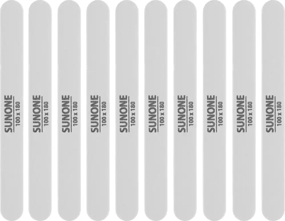 Nail File 100/180, straight, white, 10 pcs - Accessories
