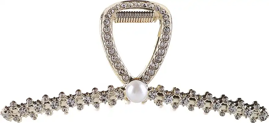 Hair claw clip with pearls, 26973, gold 3 - Accessories