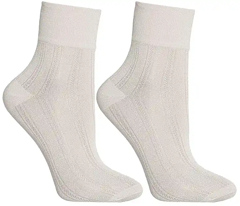 Women's Viscose Ankle Socks, Cream - Clothes