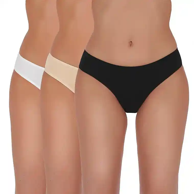 Basic Panties 001, white/black/beige, 3 pcs. - Clothes