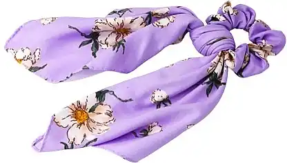 Scarf Scrunchie, lilac with floral print - Accessories