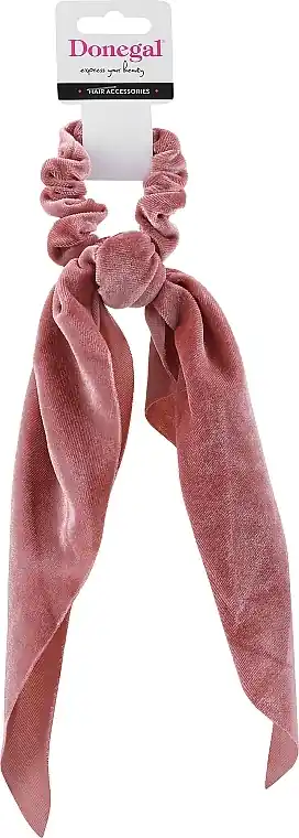Hair Tie, pink velvet bow - Accessories