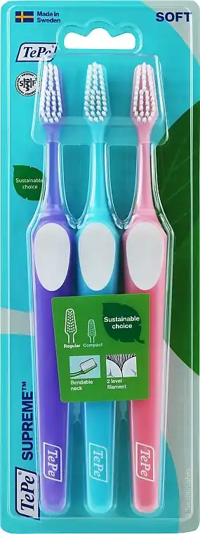 Toothbrush Set, purple + blue + pink - Bath and Body