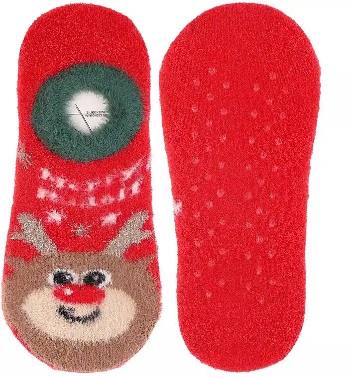 Women's Low-Cut Christmas Socks, CDC350-004, Red